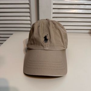 Ralph Lauren Hat Cap Strapback Beige Blue Adjustable Embroidered Adult Casual